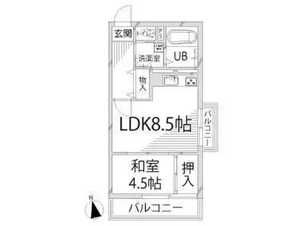 メゾン・ド・アルシュ(1LDK/4階)の間取り写真