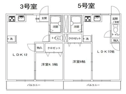 メゾンいしかわ(1LDK/1階)の間取り写真