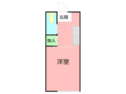 新富士見荘(ワンルーム/1階)の間取り写真