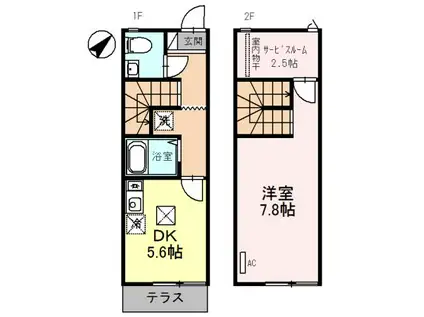 グレイス(1SDK/1階)の間取り写真
