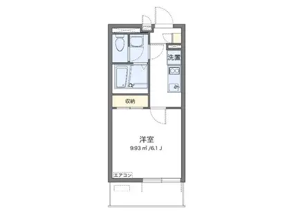 JR埼京線 武蔵浦和駅 徒歩5分 3階建 築10年(1K/2階)の間取り写真