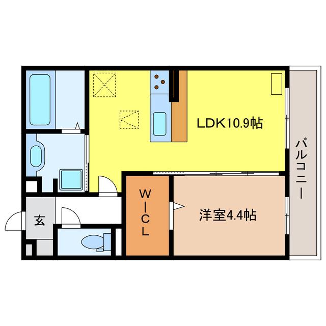 COMMONS(1LDK/1階)の間取り写真