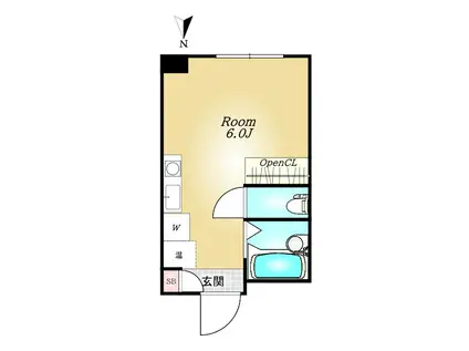 レガリア井荻(ワンルーム/4階)の間取り写真