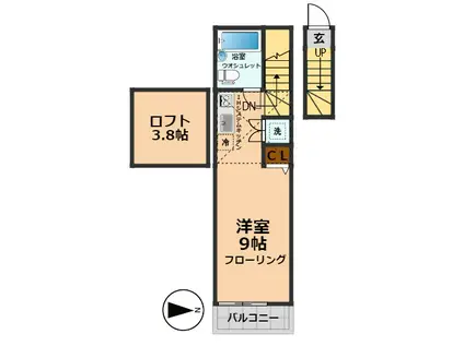 モダンフォルム永福パートI(ワンルーム/2階)の間取り写真