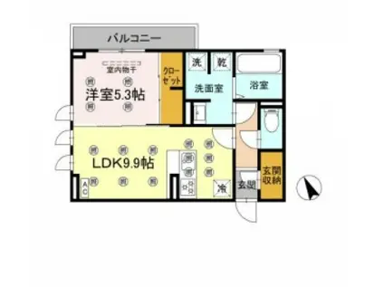 JR予讃線 今治駅 徒歩25分 3階建 築1年(1LDK/3階)の間取り写真