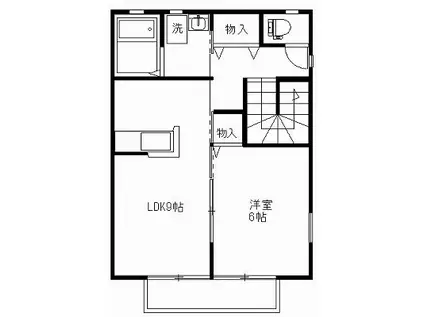 花・ハイツ(1LDK/2階)の間取り写真