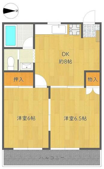 マンションイズミ(2DK/1階)の間取り写真