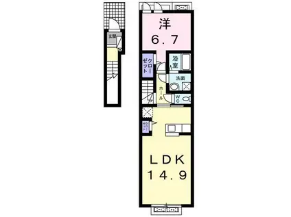 コンフォールII(1LDK/2階)の間取り写真