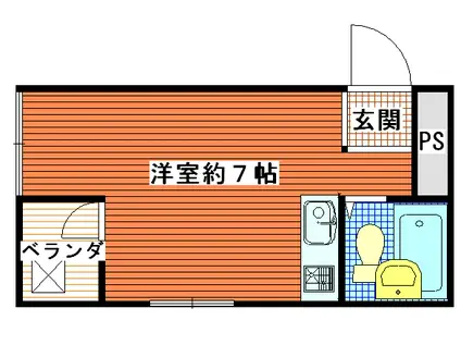 ハイツ當里家(ワンルーム/3階)の間取り写真