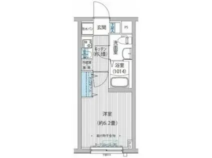 ローレル戸越(1K/4階)の間取り写真