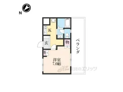 プレザンブリース(1K/2階)の間取り写真