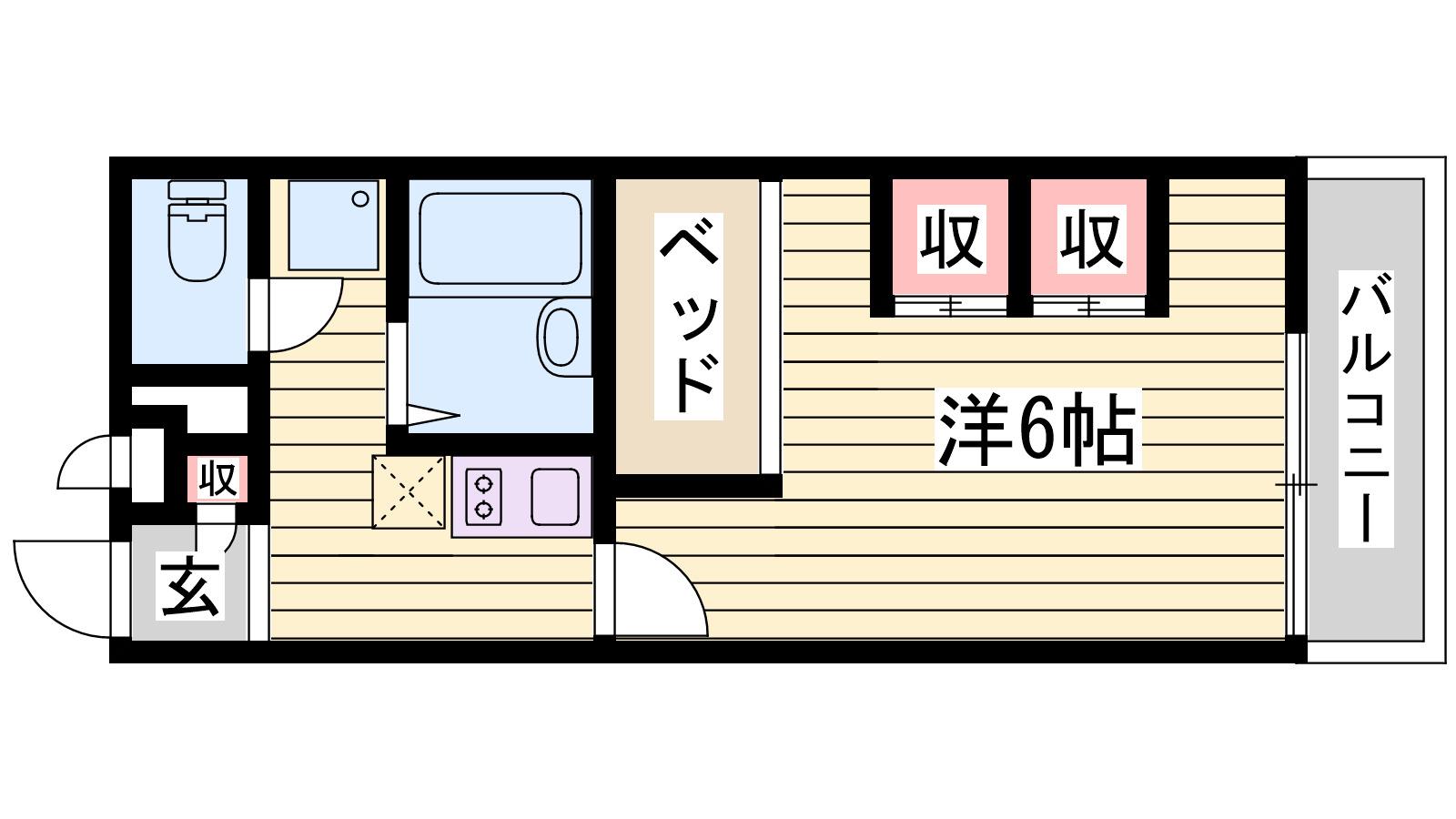 レオパレス宮南(1K/1階)の間取り写真