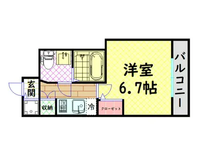 グランパーク大阪ウエスト(1K/10階)の間取り写真