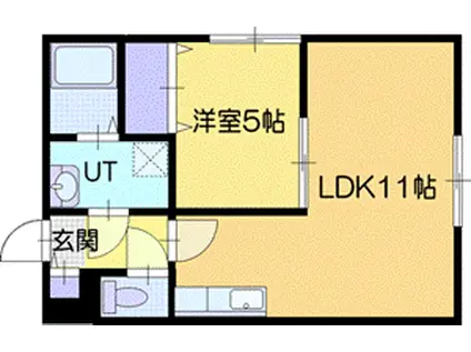 エルム文京(1LDK/2階)の間取り写真