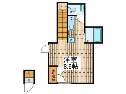 アンベリール 上池台(ワンルーム/2階)の間取り写真