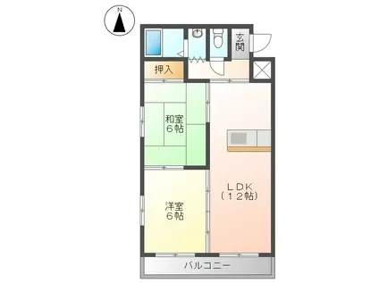 コーポエイト(2LDK/1階)の間取り写真