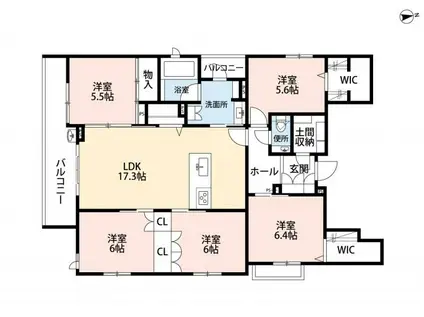 シャーメゾン堺東(5LDK/4階)の間取り写真