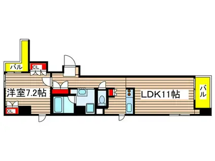 フォレスト久屋公園(1LDK/7階)の間取り写真