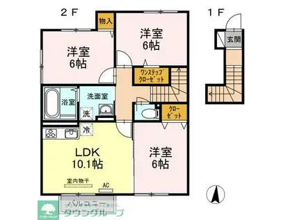 庵OKAMURA(3LDK/2階)の間取り写真