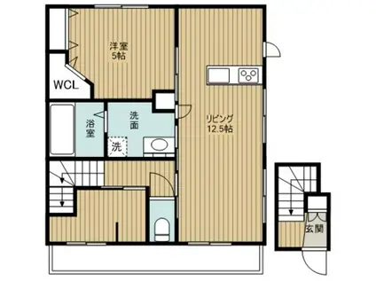 ISLA FELIZ(1SLDK/2階)の間取り写真