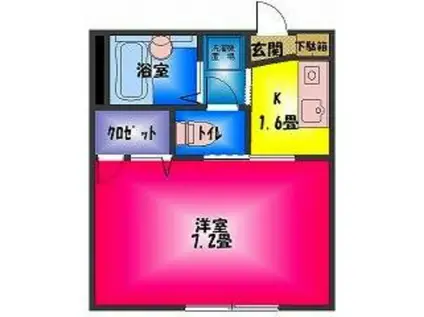 ハイム細小路(1K/1階)の間取り写真