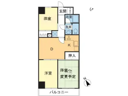 フォレストマンション武蔵浦和(3DK/6階)の間取り写真