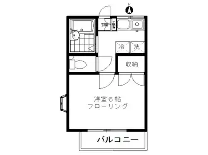第6松屋コーポ(1K/2階)の間取り写真