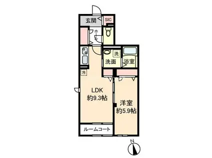 アドバンスグナーデ(1LDK/1階)の間取り写真