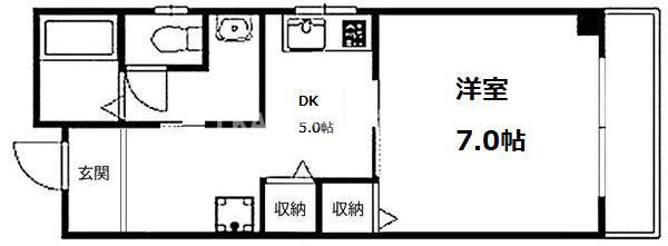 さくらハイツ(1DK/3階)の間取り写真