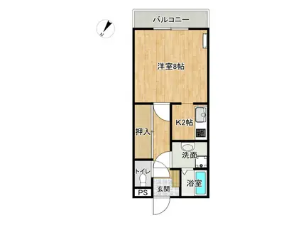 メゾン有福(1K/4階)の間取り写真