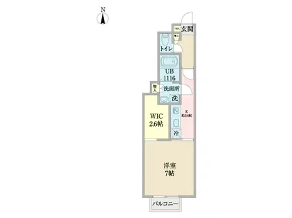 ANYRE高砂駅東I(1K/1階)の間取り写真