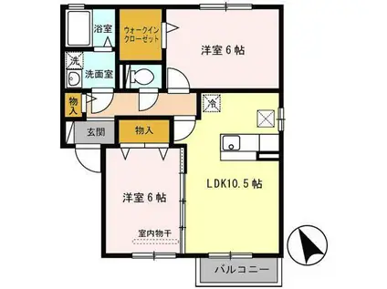 コモライズ白銀 A(2LDK/2階)の間取り写真