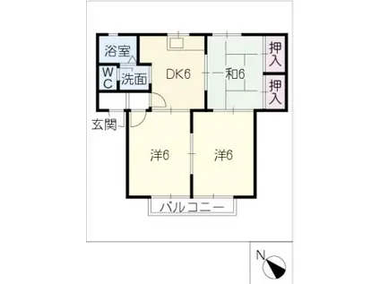 サンステージ豊川A・B(3DK/2階)の間取り写真