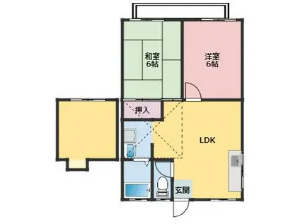 ドミール八幡(2LDK/2階)の間取り写真