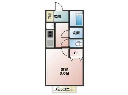 モナリエ港(1K/1階)の間取り写真