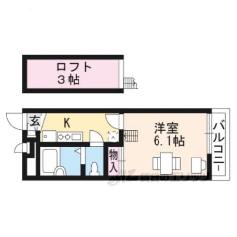レオパレスRACOOND 5(1K/2階)の間取り写真