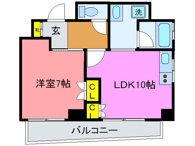リーグレック元町(1LDK/4階)の間取り写真