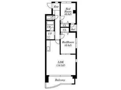 クレスト牧の里Ⅱ(2LDK/2階)の間取り写真