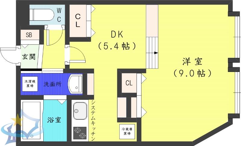 プロヴィデンス南7条(1DK/2階)の間取り写真