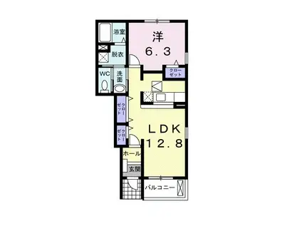 サニ-プロムナ-ドII(1LDK/1階)の間取り写真