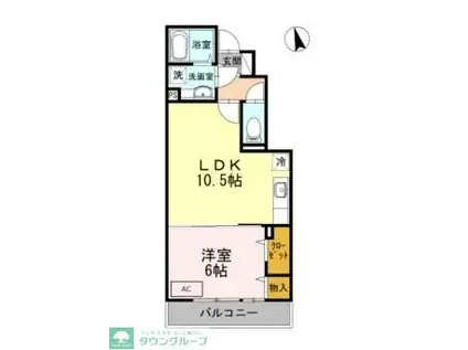 リヴェール等々力 B(1LDK/1階)の間取り写真