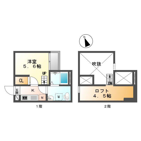 ハピネス南脇(1K/1階)の間取り写真