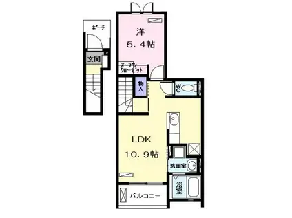 CASA VIOLA(1LDK/2階)の間取り写真