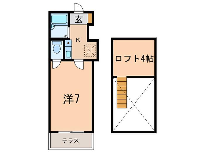 サンシャイン高丸(1K/2階)の間取り写真