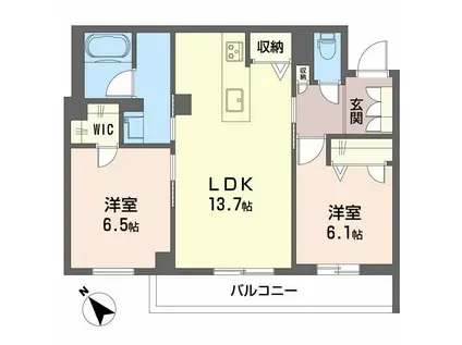 シャーメゾン アプリクス(2LDK/3階)の間取り写真