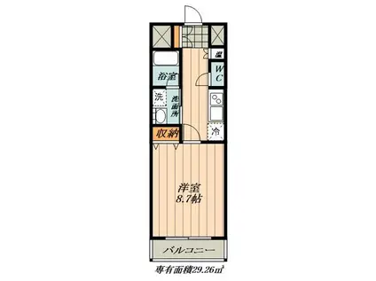 CASTLE HILLS 柳ケ瀬(1K/3階)の間取り写真