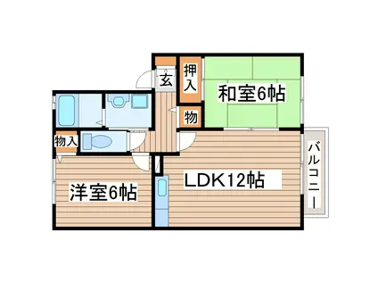 ラ・フレーズ A(2LDK/2階)の間取り写真
