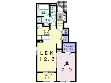 ベルメゾンシエル(1LDK/1階)の間取り写真