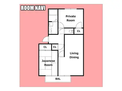 フォブール富吉(2LDK/1階)の間取り写真