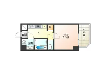 リエトコート福島(1K/1階)の間取り写真